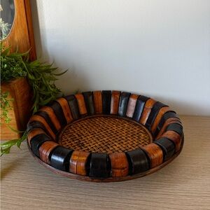 Handcrafted Black and Brown Basket